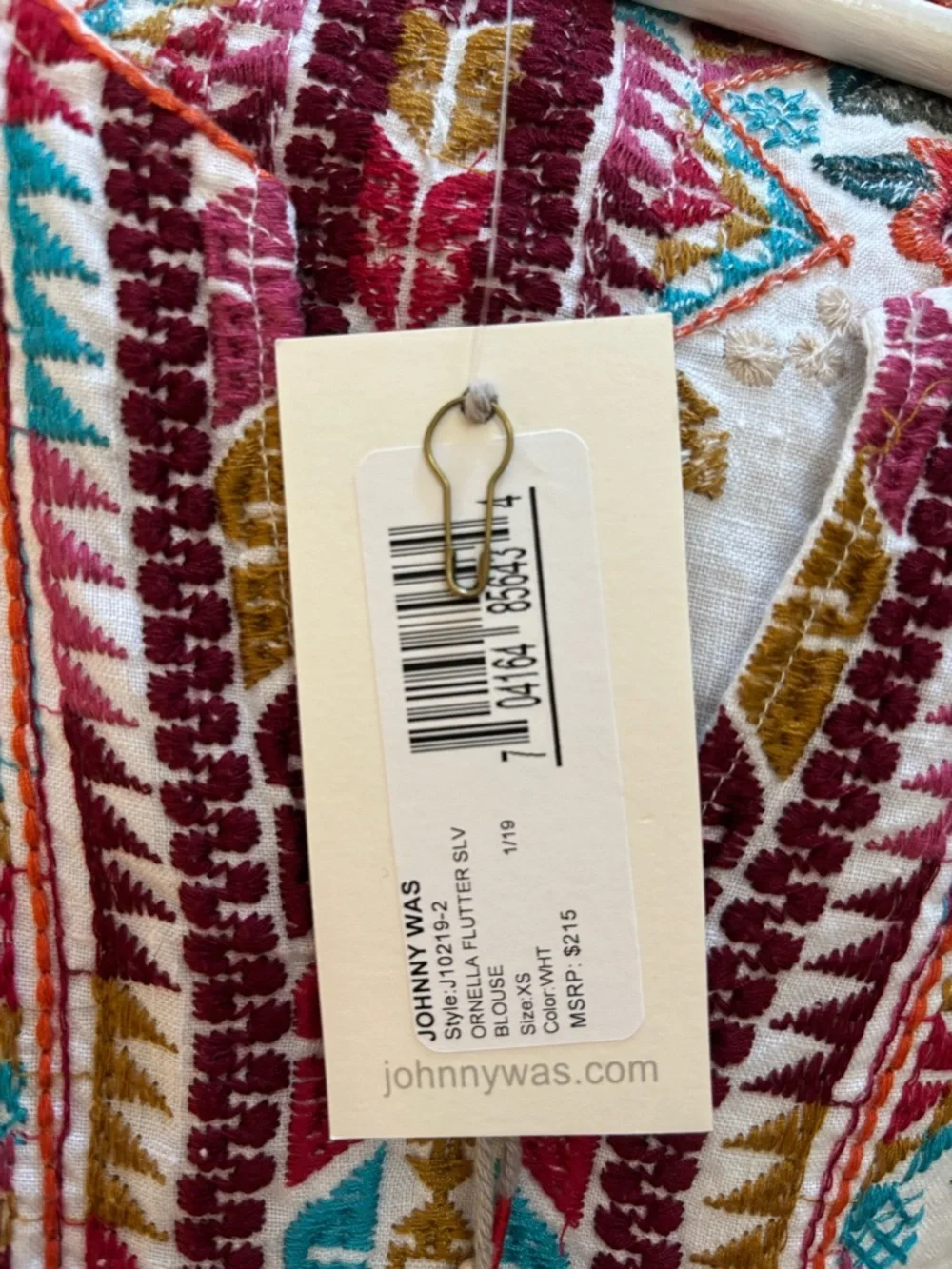 NWT Johnny Was Ornella Flutter Sleeve Blouse 100% Linen - Picture 6 of 10